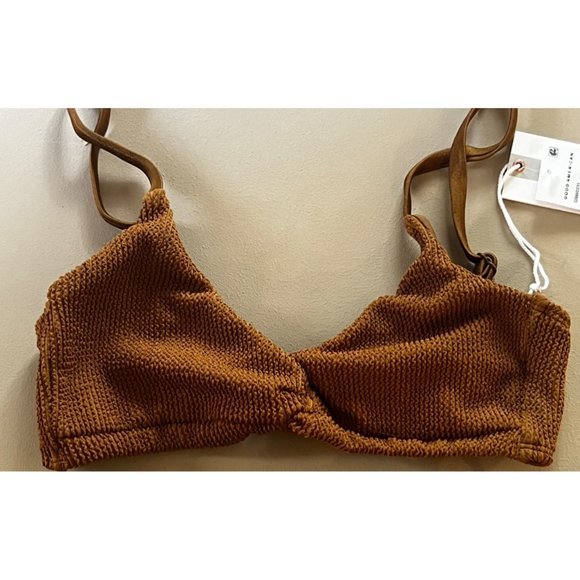 NWT Good American Bronze Crinkle always fit twist top small - Picture 5 of 7